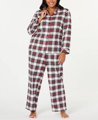 Family Pajamas Women's Plus Size Matching Stewart Plaid Family Pajama Set, 1X