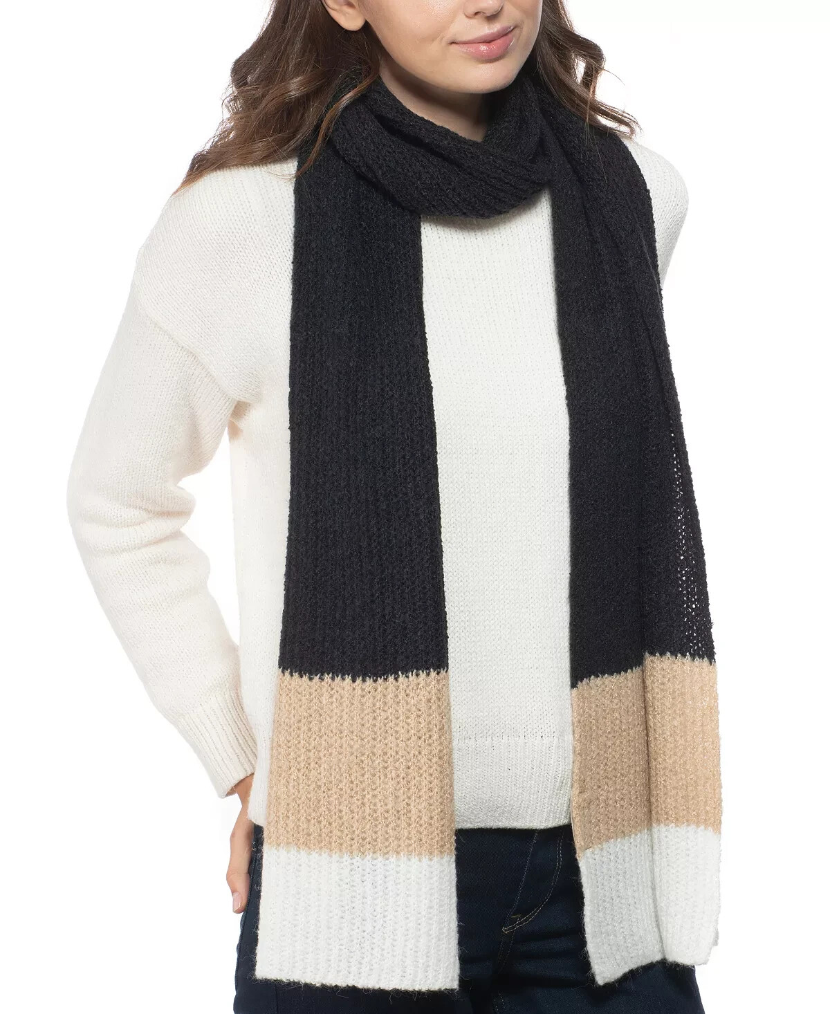 【PARTIMENTO】★ RIBBED STRIPE KNIT MUFFLER ★ 4 COLOR Style & Co Ribbed Knit Striped Muffler Scarf Black Combo | eBay