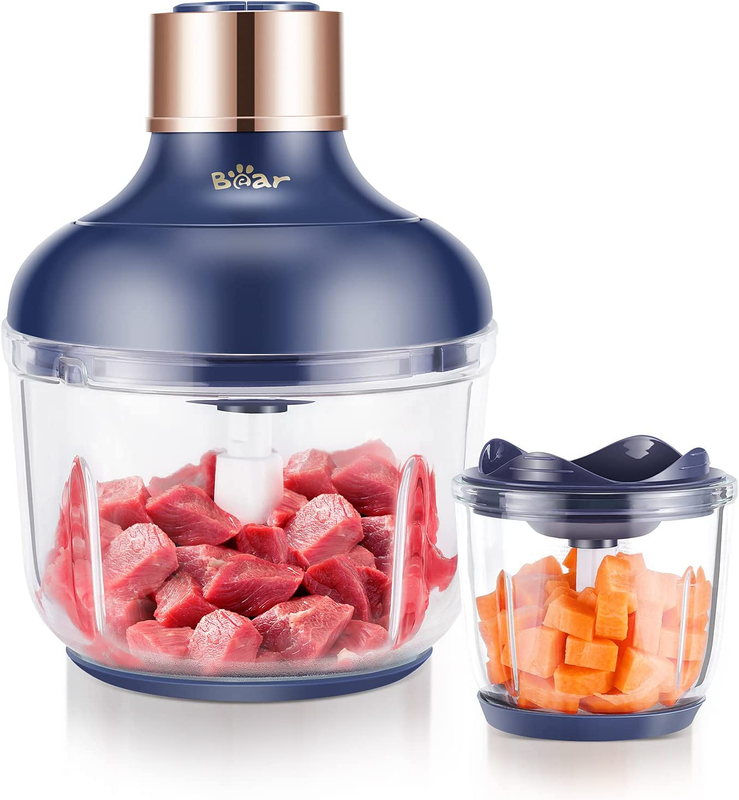 Bear Food Processor, Electric Food Chopper with 2 Glass Bowls (8 Cup+2.5 Cup)...
