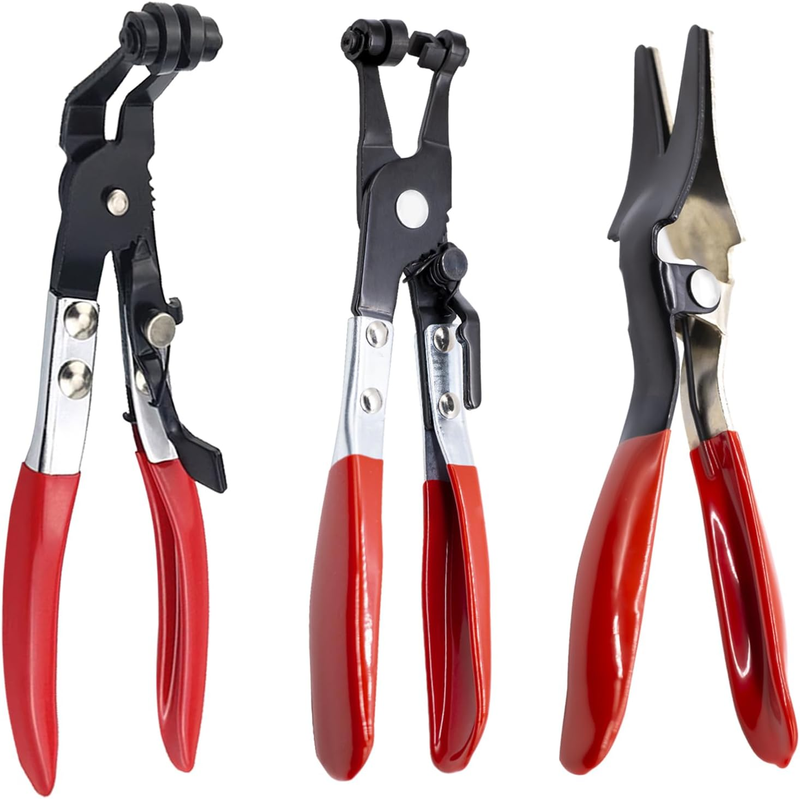 3Pcs Hose Clamp Plier Set Includes Hose Separator Pliers, Angled Band and Swivel