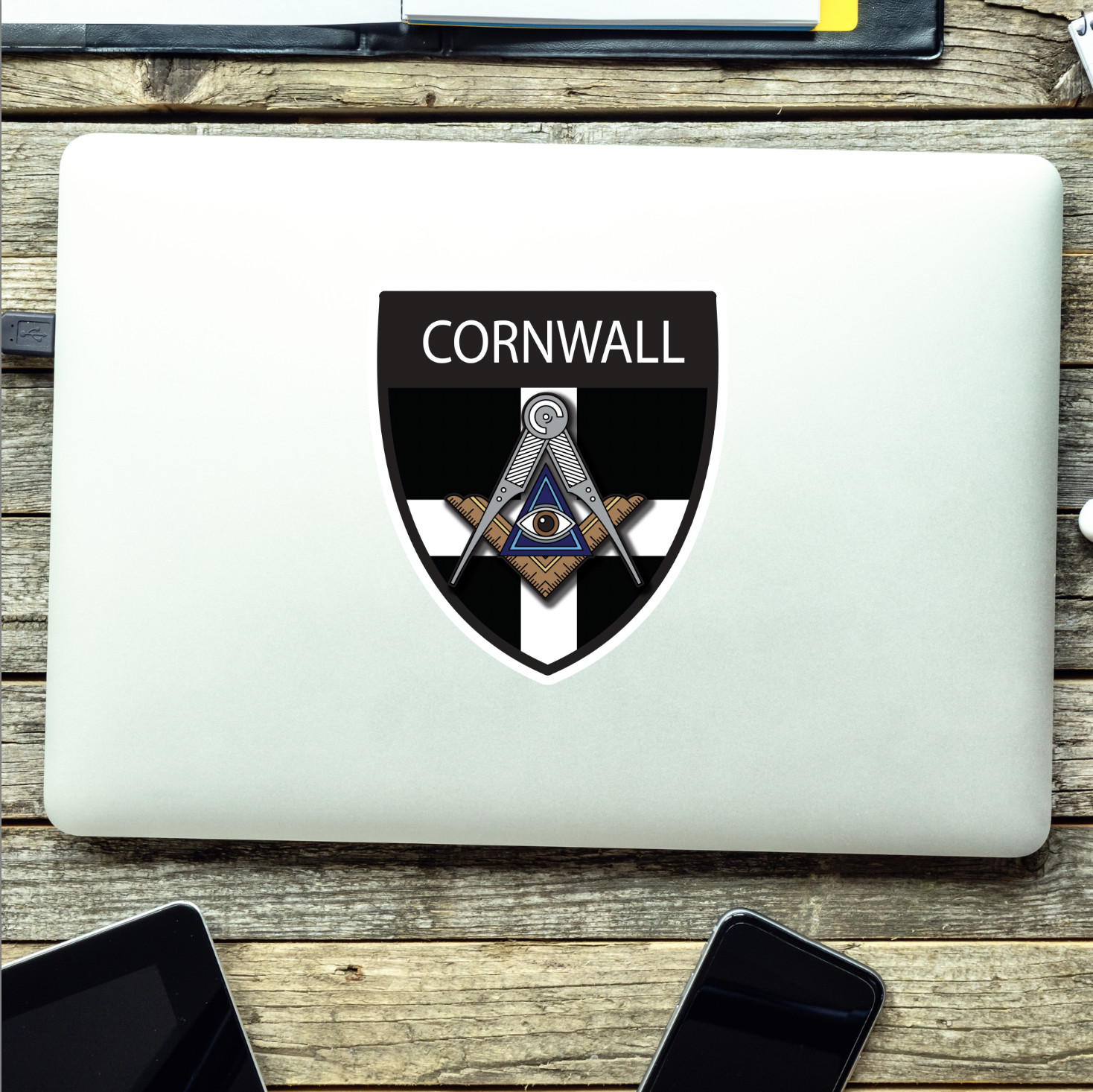 Cornwall Masonic Shield Sticker - Picture 2 of 4