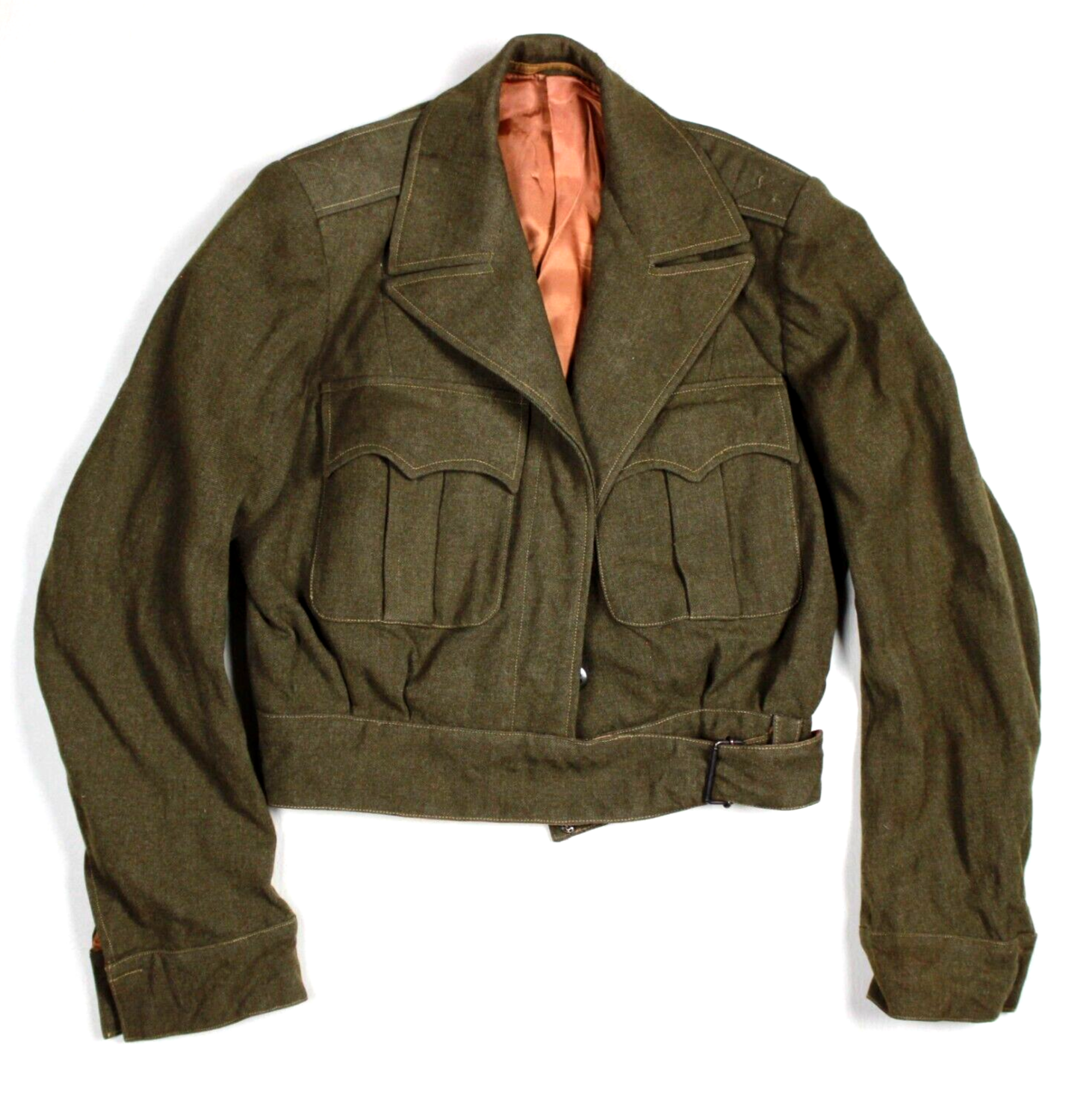 WW2 US WOMENS ARMY CORPS IKE FIELD JACKET OD WOOL ETO FRENCH