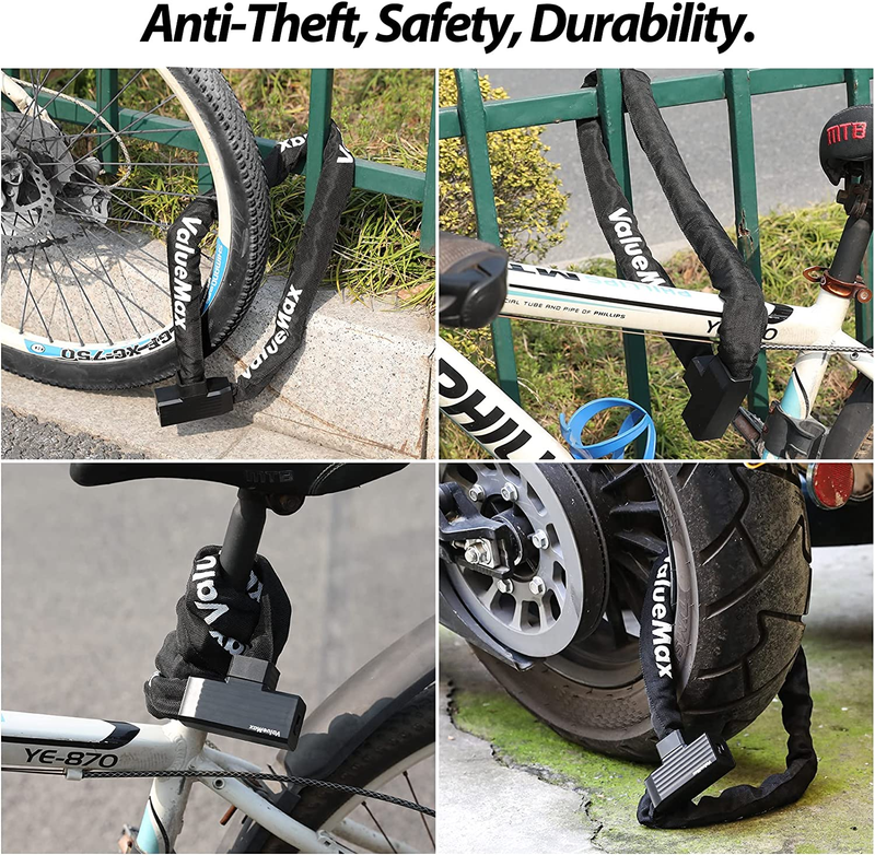 3.2Feet Bike Chain Lock Heavy Duty anti Theft Security Chain Lock W/Ke