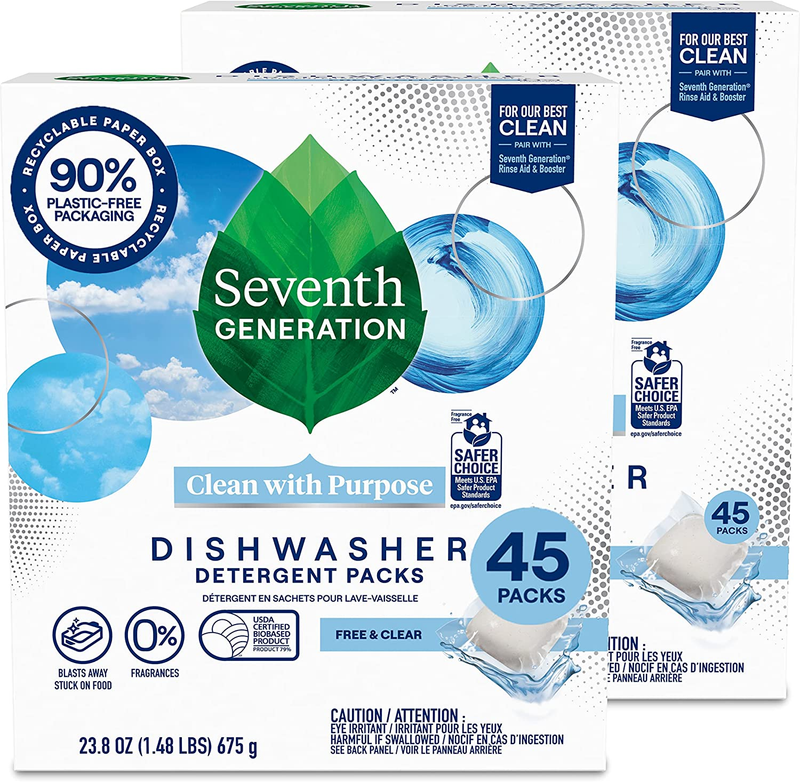 Detergent Packs For Sparkling Dishes Free & Clear