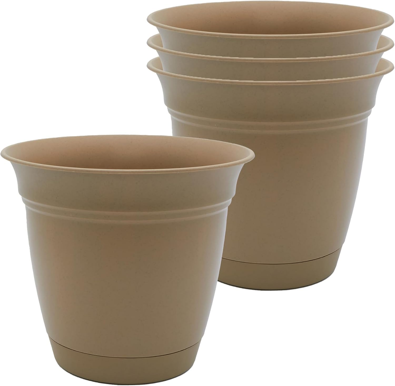 Eclipse round Planter with Saucer - Outdoor & Indoor Plant Pot with Drainage Hol