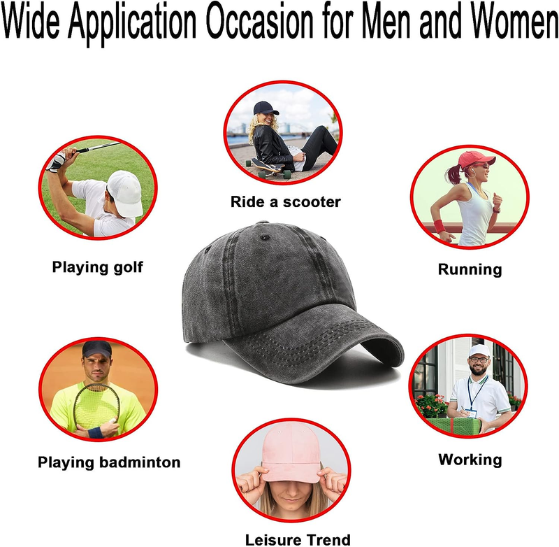 Baseball Hats for Men Women Fishing Camping  Cotton Sun Plain Golf Dad Hats