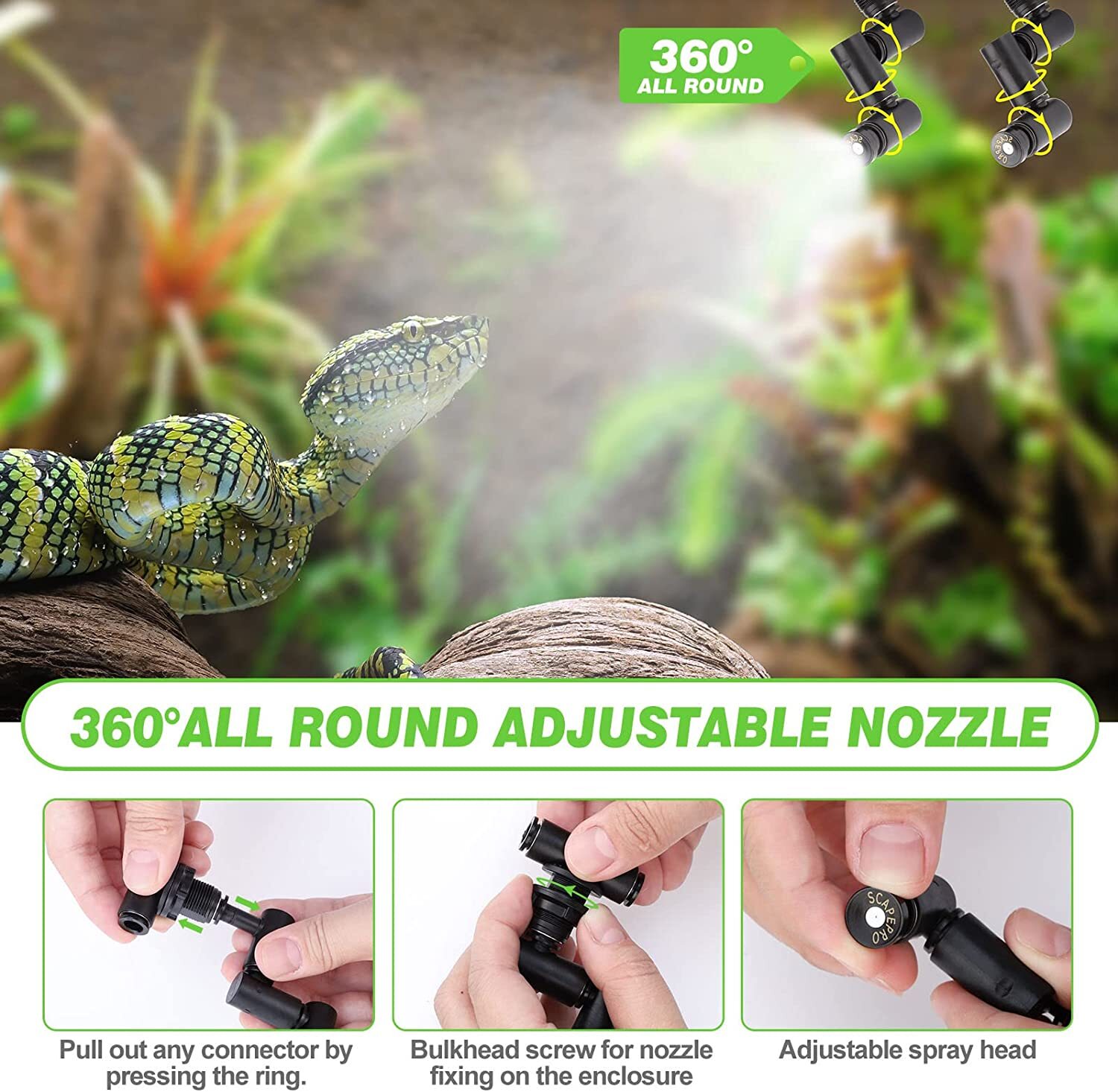 Reptile Terrariums Humidifier Mister Fogger Automatic Timer Spray Mist Fogger