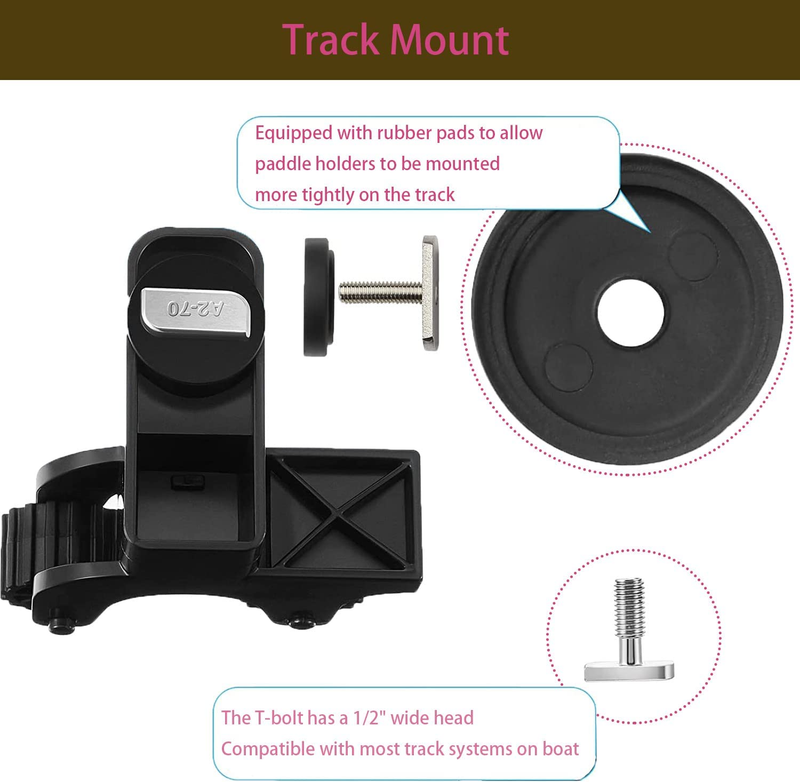 2PCS Kayak Paddle Holder Kayak Track Mount Accessories Kayak Oar Holder for Fish