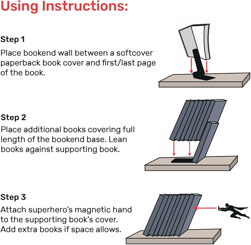 Unique Metal Decorative Bookends - Whimsical Hidden Book Ends for a Cool Book Ho