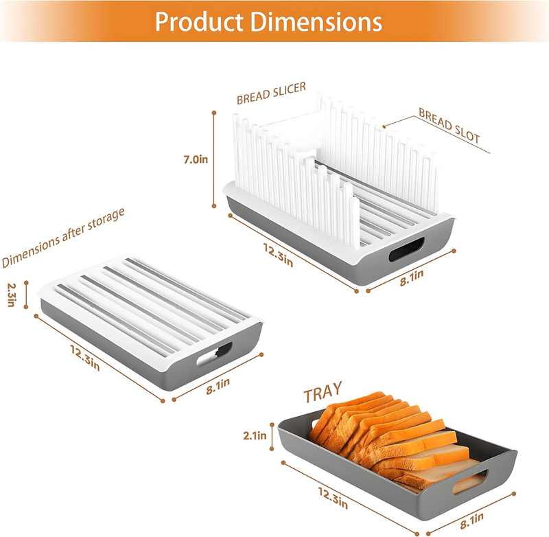 Bread Slicer Guide for Homemade Bread with 304 Stainless Steel Sheet and Storage