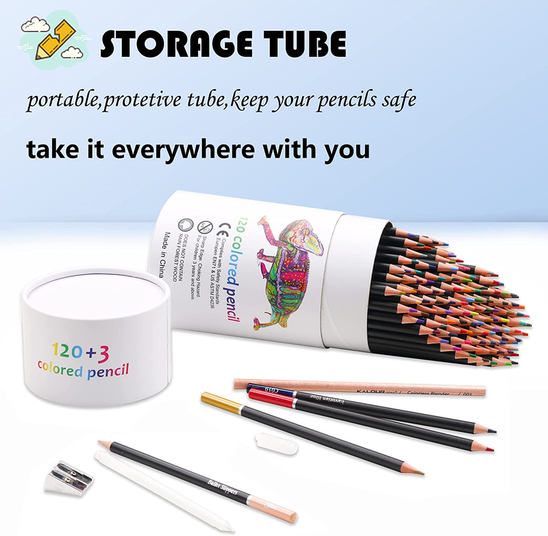 KALOUR Premium Colored Pencils,Set of 120 Colors,Artists Soft Core with Vibrant