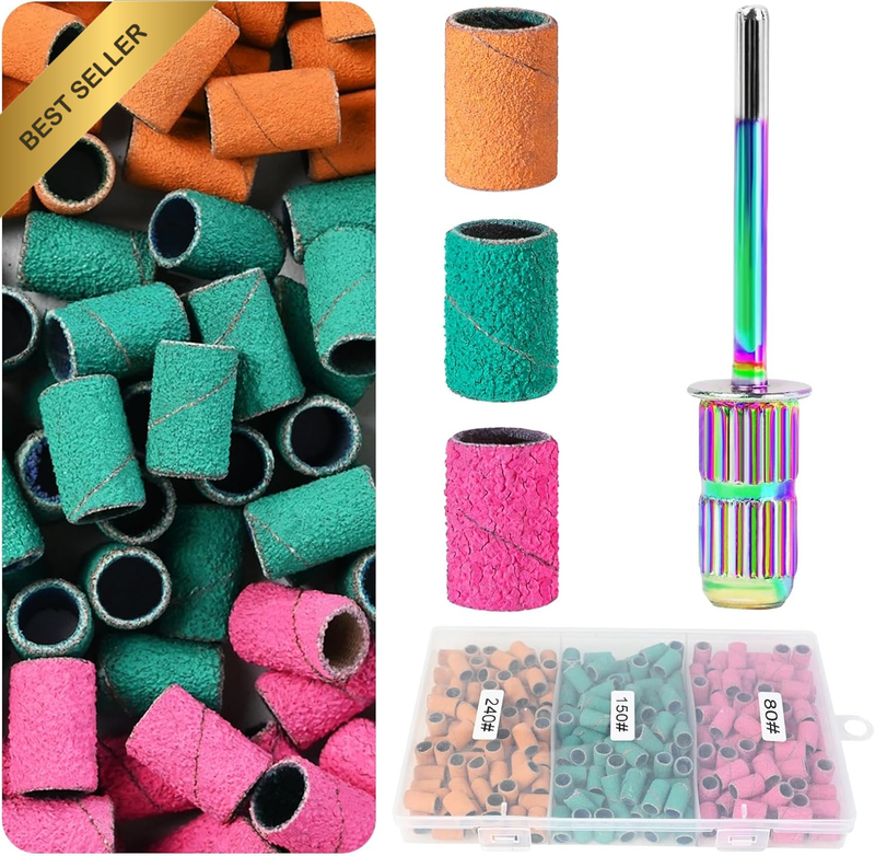 Sanding Bands for Nail Drill, Nail Drill Sanding Bits #80#150#240 Grits 210Pcs C