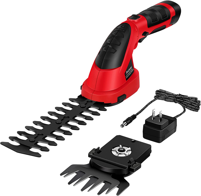 Cordless Grass Shears 7.2V, 2-In-1 Electric Small Hedge Trimmer, Portable Handhe