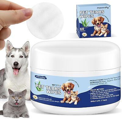 Dog Ear Wipes, Eye Wipes for Cats, Dog Tear Stain Remover Wipes, Pet Eye Wipes f