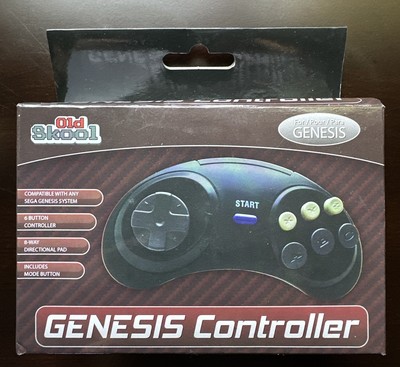 Old Skool 6 Button Controller for SEGA Genesis/Mega-Drive 1 2 & 3 - New In Box