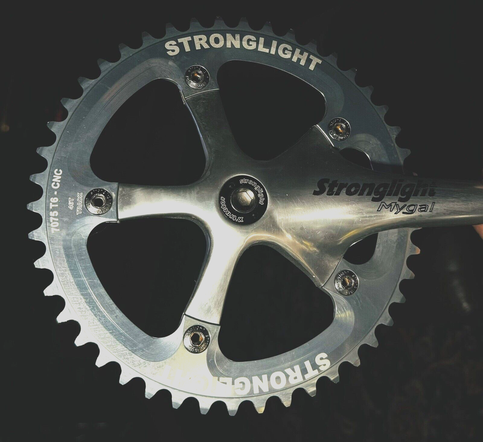 Stronglight Mygal Track Crank Set Track Fixie Or Double 46t Ring 1