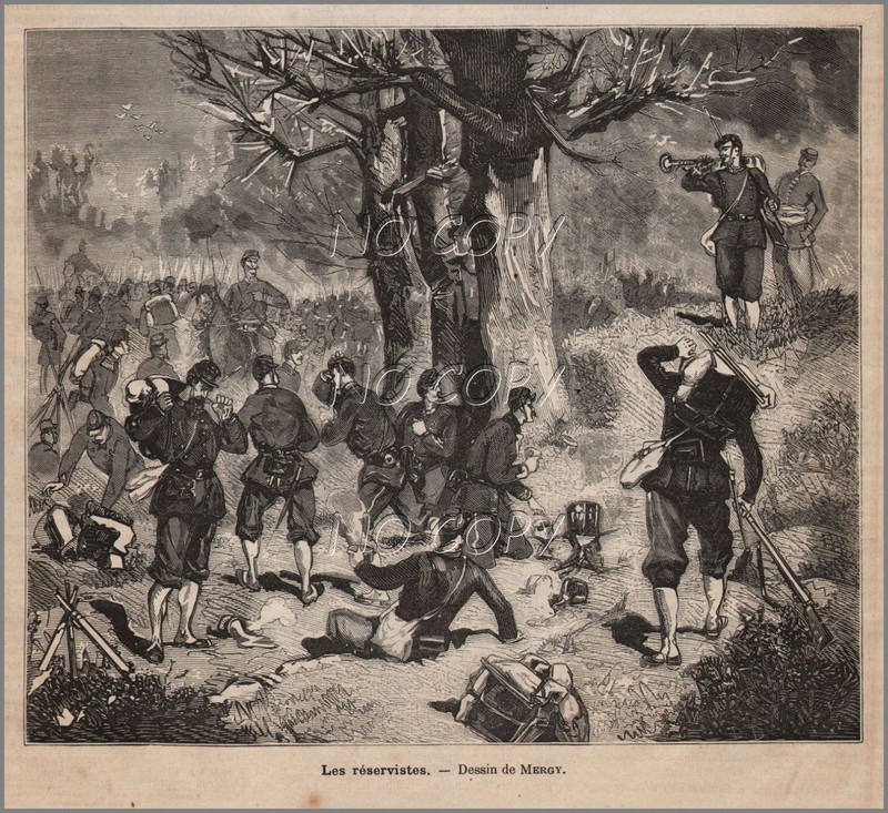 1878 : Illustration / Gravure: ArmÃ©E Soldats Les RÃ©Servistes Par Mergy