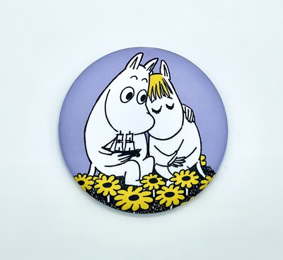 Round Moomin Fridge Magnet, Snorkmaiden and Moomintroll Magnet from Finland