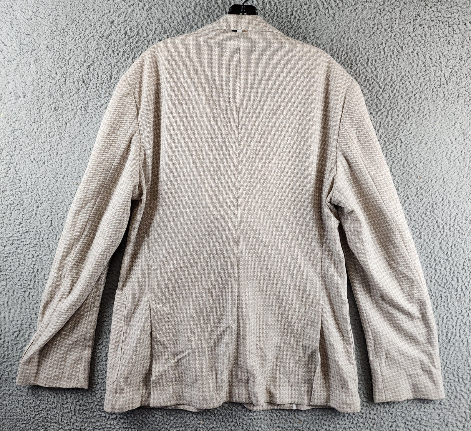 BOSS Houndstooth Jersey Soft Construction Slim Fit Sport Coat Men's 42R Beige - Picture 5 of 17