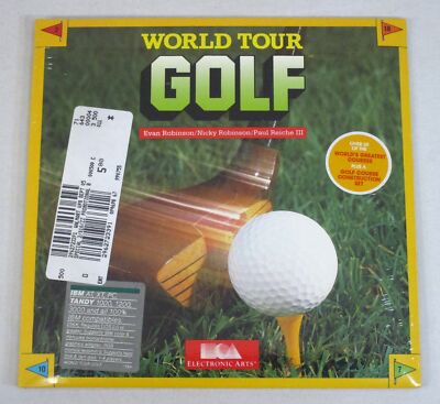 World Tour Golf Computer Game PC 5.25'' Electronic Arts 1985 SEALED