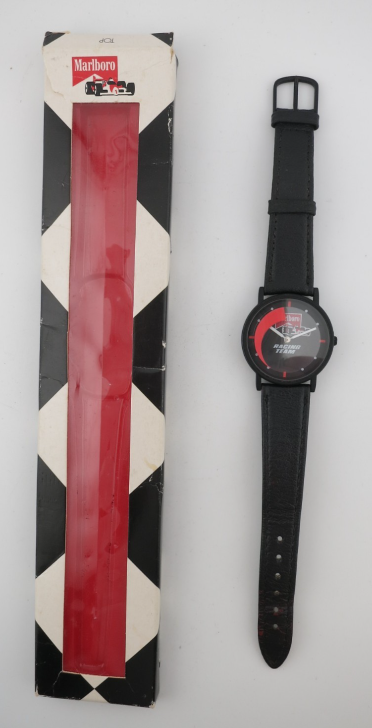 Vintage Marlboro Racing Team Quartz Watch with Box - 1990
