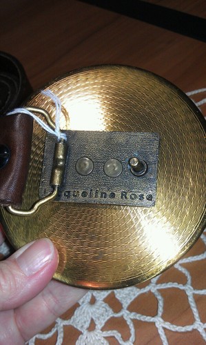 Vintage Bohemian Inspired Jacqueline Rose Compact Belt Buckle with Belt