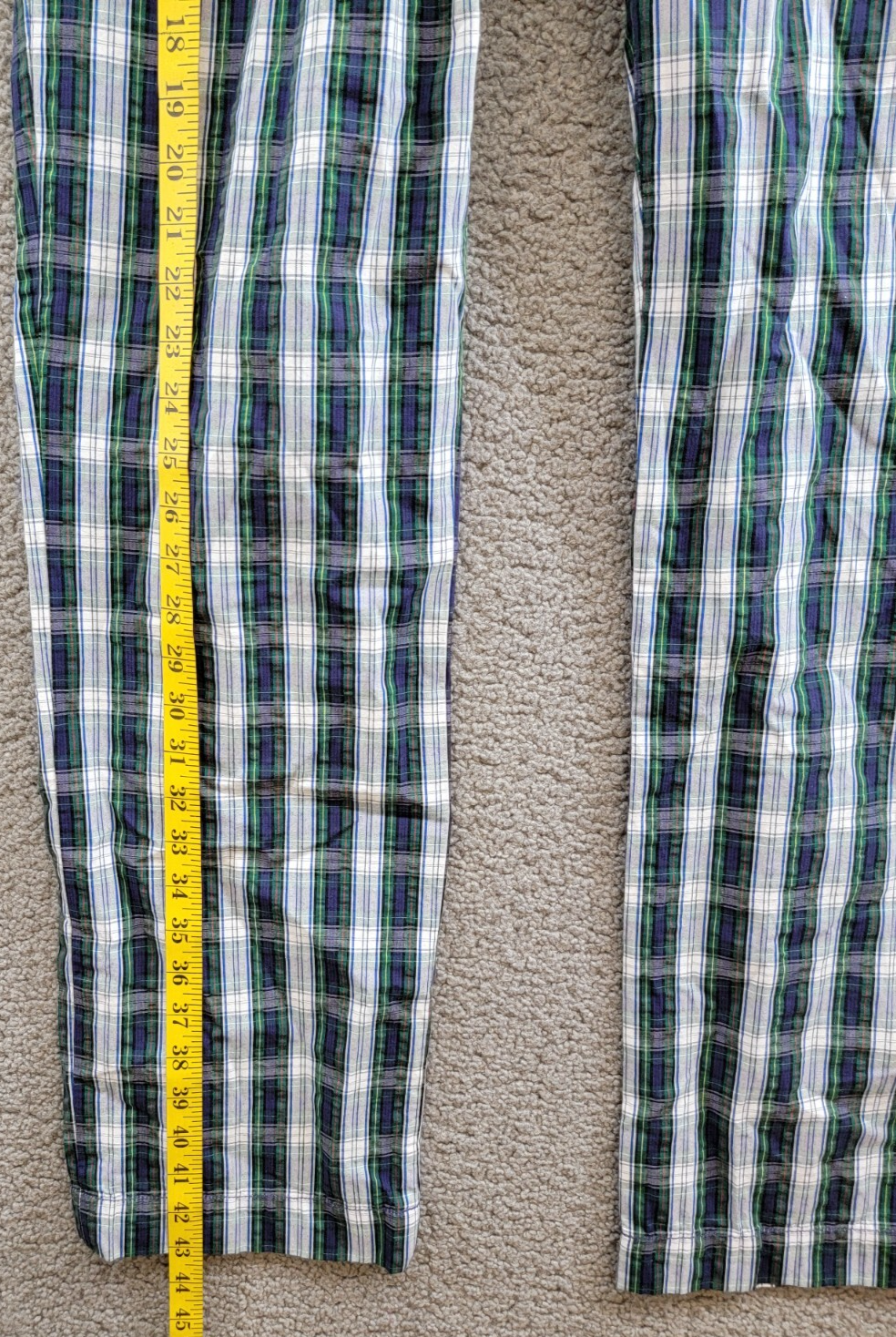 Polo Ralph Lauren Classic-Fit Seersucker Pants Men's 32/32 White/Navy Belt Loops - Picture 9 of 17