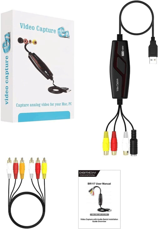 VHS to Digital Converter,Video Capture Card Device,Vhs VCR Hi8 Mini DV to Mac Di