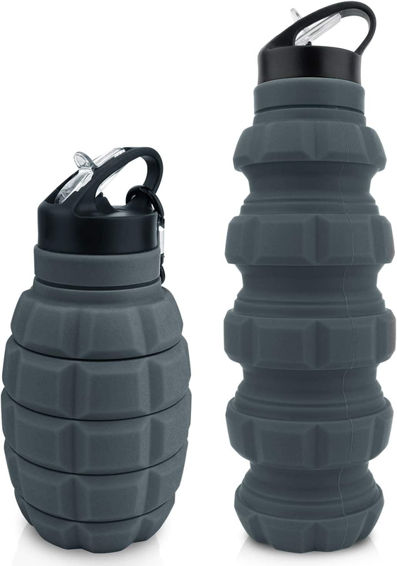 18oz, Reuseable Silicone Foldable Water Bottles F