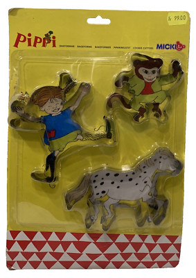 Vintage Pippi Longstocking Childs COOKIE CUTTERS by Micki Leksaker SWEDEN Rare