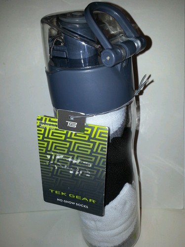 S 3 Pair White Gray Black Includes Clear Water Bottle
