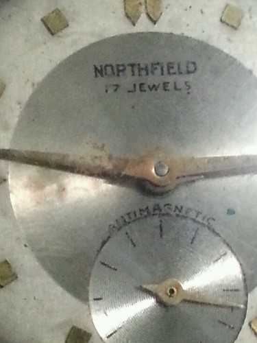 Vintage Northfield 17 Jewel, complete gold plated watch for parts/repair #61393
