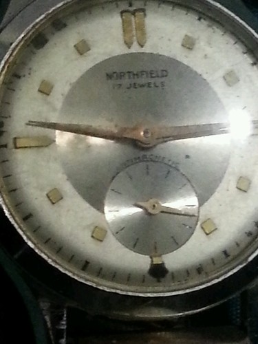 Vintage Northfield 17 Jewel, complete gold plated watch for parts/repair #61393
