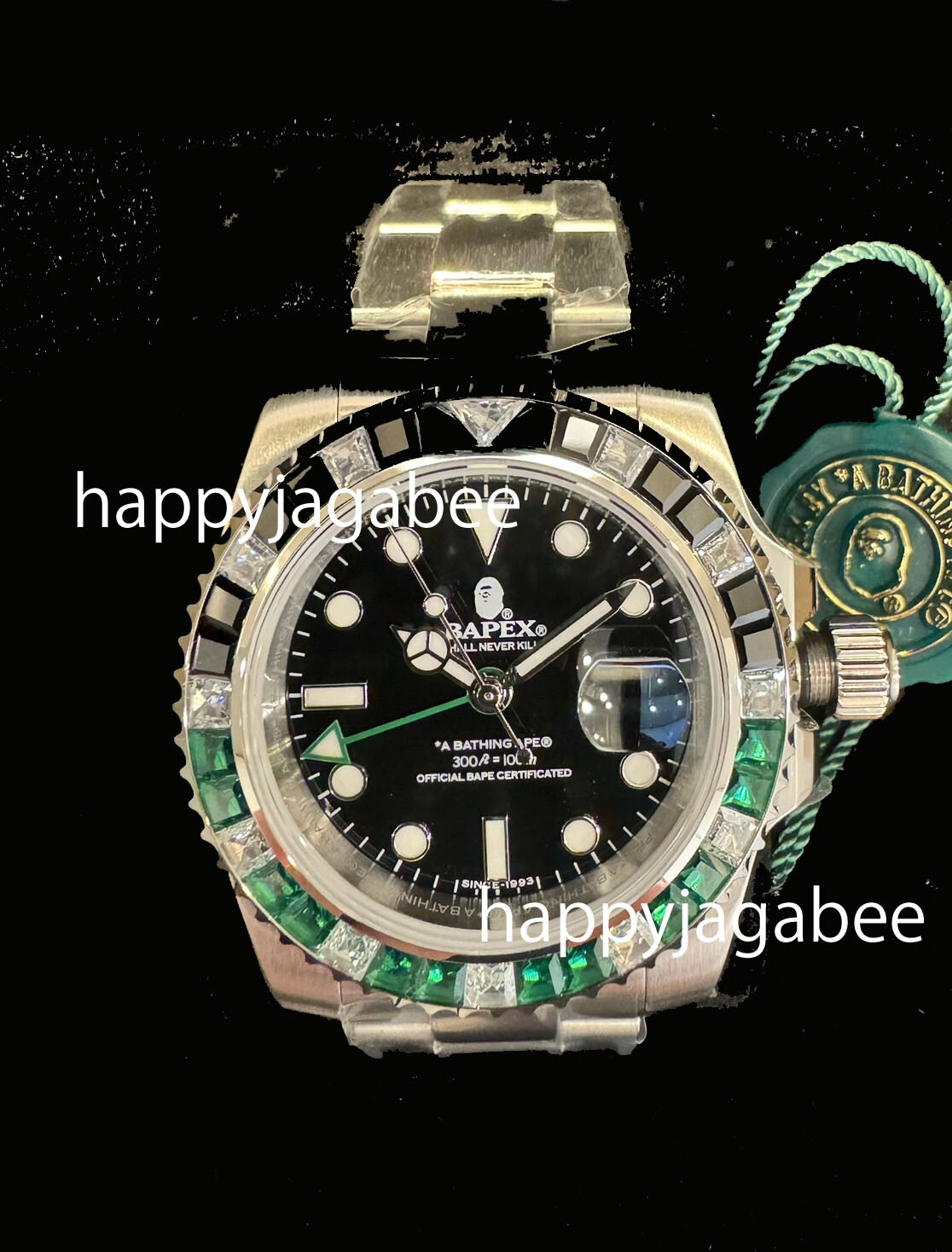 Pre-owned A Bathing Ape 2024 Ss  Men's Goods Bapex Type 2 Crystal Stone 1j70187008 In Black X Blue