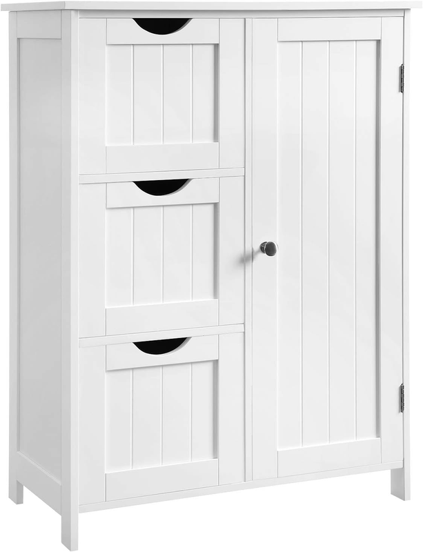 Bathroom Floor Storage Cabinet, Freestanding Bathroom Storage Unit with 3 Drawer