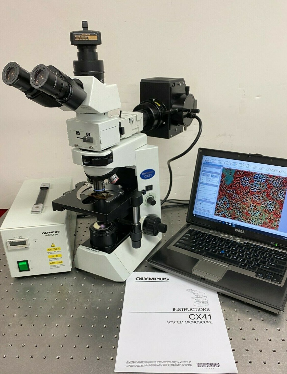 Olympus CX41 RF Fluorescence Microscope W 5MP Camera + RFL-2 Olympus CX41 RF Fluorescence Microscope W 5MP Camera + RFL-2