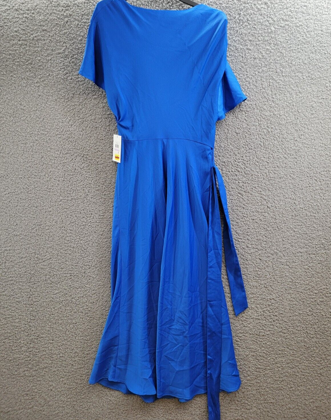 DKNY Cowlneck Dolman-Sleeve Belted Midi Dress Womens 6 Sapphire Side Zip Closure - Picture 10 of 16