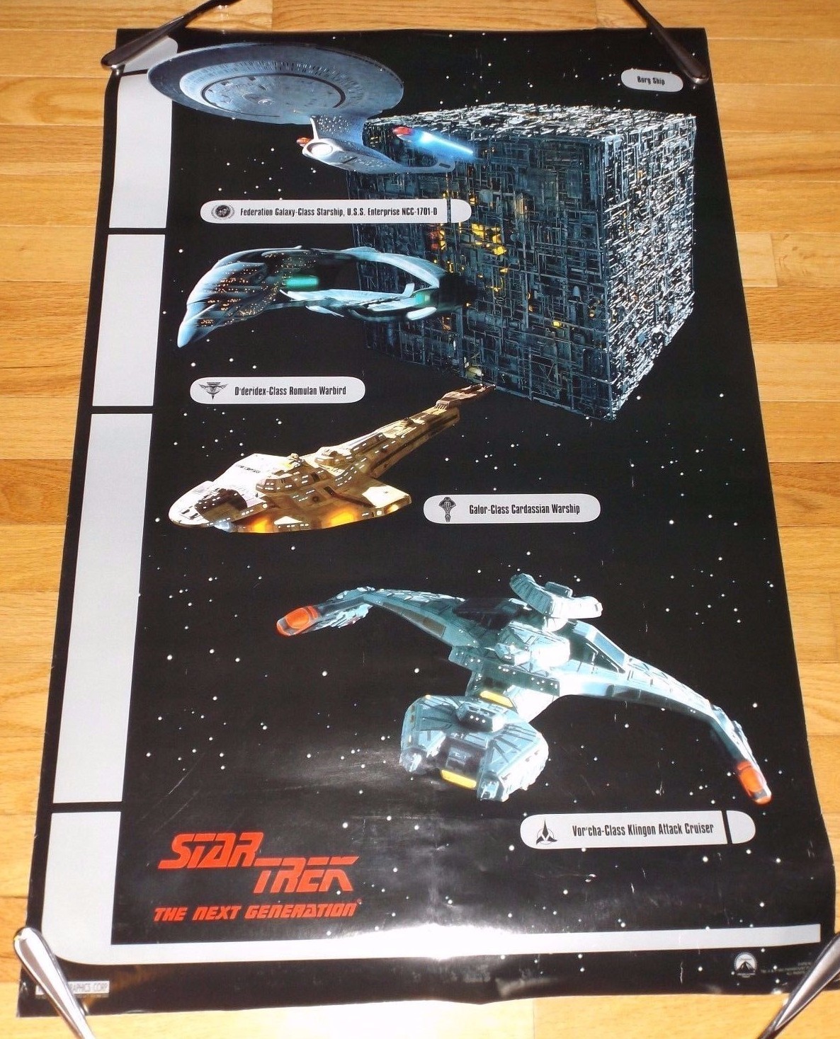 1995 Star Trek Next Generation POSTER Starship Warship Warbird Cruiser Ship 1219