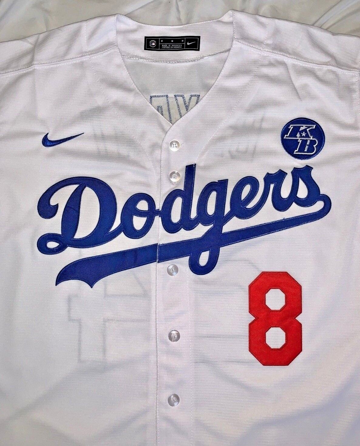 Kobe Bryant Los Angeles Dodgers #8 #24 Adult M L XL 2XL White Black Blue Jersey