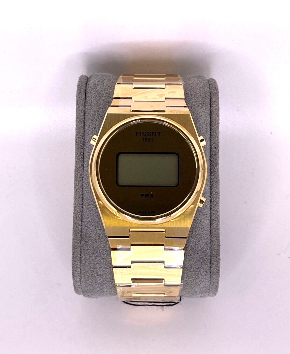 Pre-owned Tissot Prx 40mm Gold Digital T1374633302000 Watch In Box With Tags