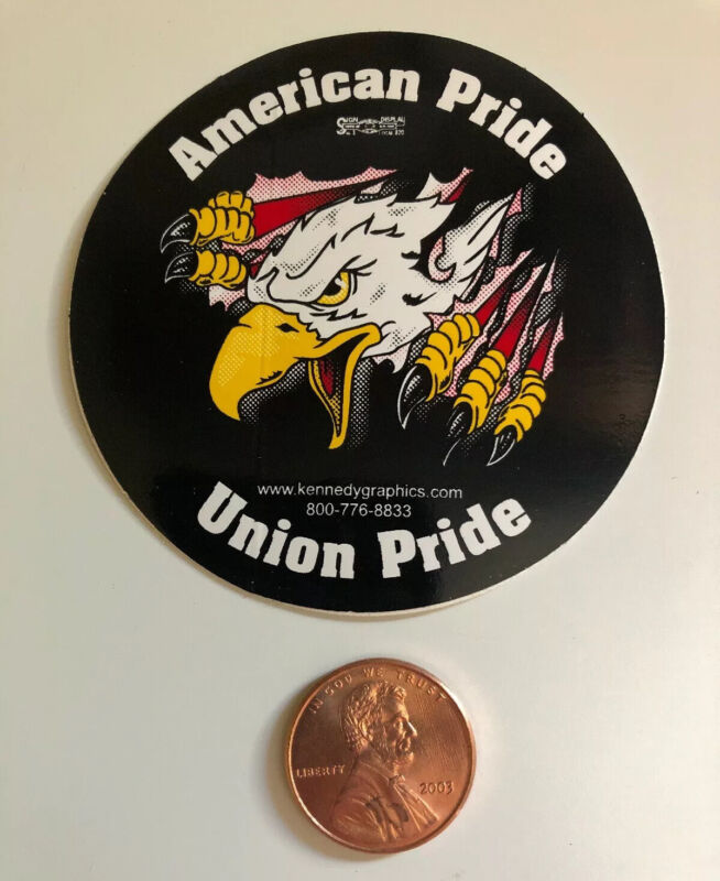 American Pride Union Pride Bald Eagle Hard Hat Sticker Decal