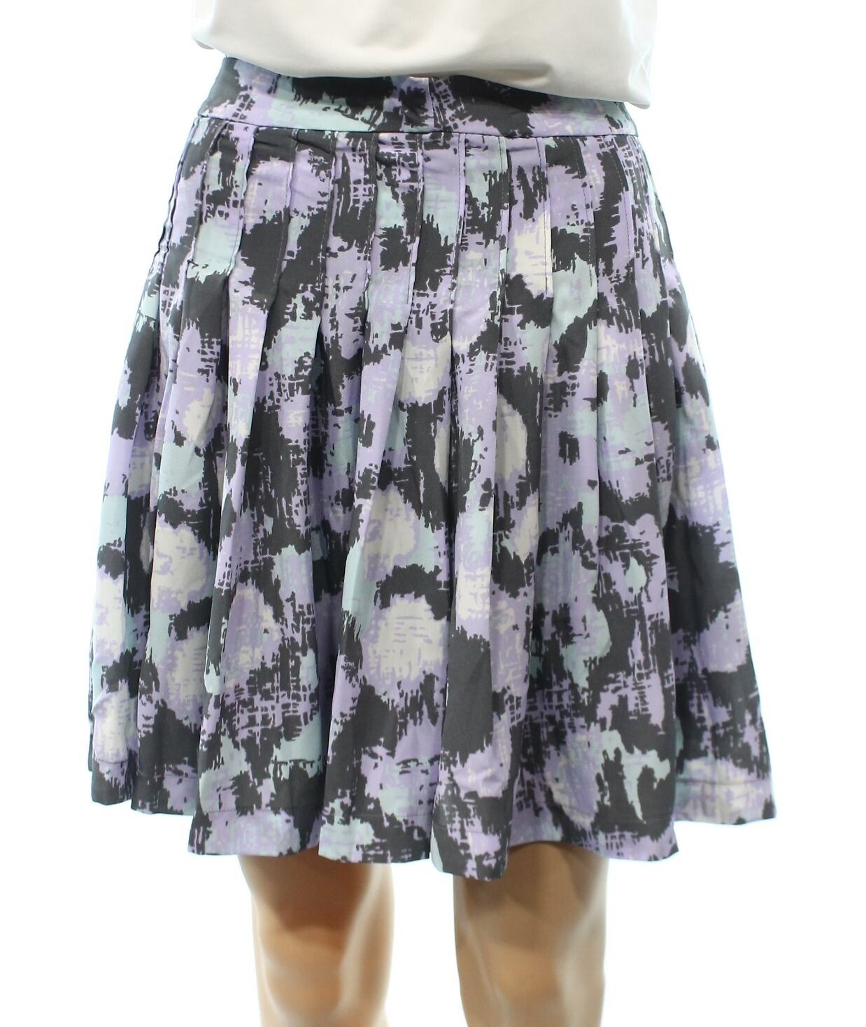 Porridge 124370 Womens Purple Gray Junior Painted A-Line Skirt Size Large
