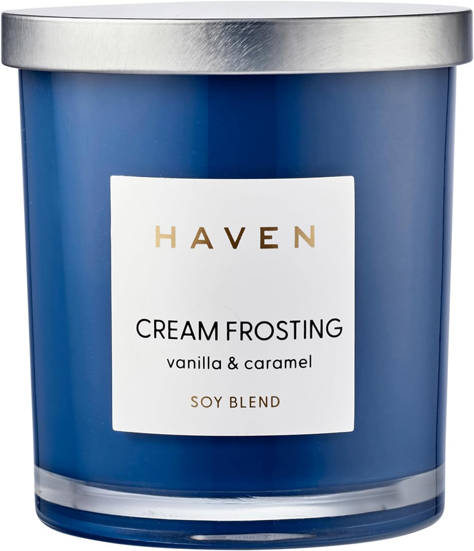 Vanilla & Caramel Scented Candle - Glass Jar, Soy Blend