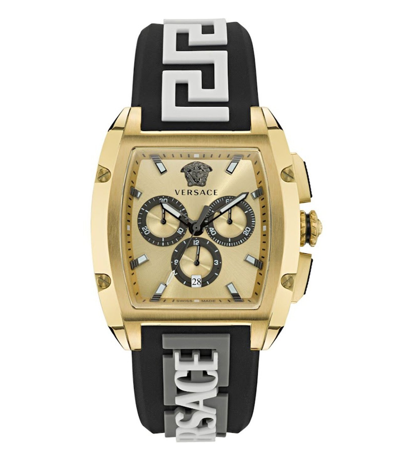 Pre-owned Versace Chronograph Gold-tone Dial Men Watch Ve6h00223