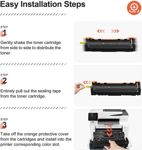 4x 206A W2110A Compatible Toner Cartridge for HP Color Pro M255 M255dw MFP M282
