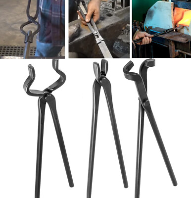Knife Making Tongs Set Tools Blacksmith Bladesmith Tong Vise Anvil Forge 3 PCS