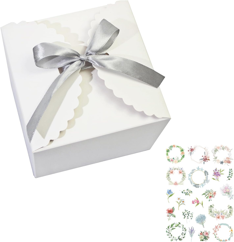 WEWILUCK Small White Gift Box, 10 PCS Gift Boxes with Lids for Wedding, Bridesma
