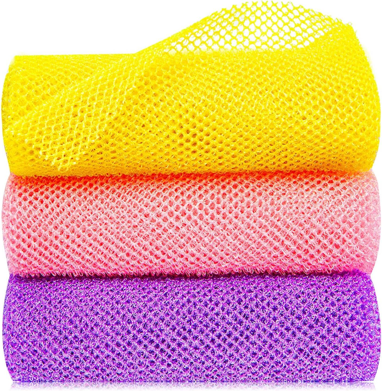 3 Pcs African Exfoliating Net Sponge African Bath Sponge Scrubbing Rag Net Afric