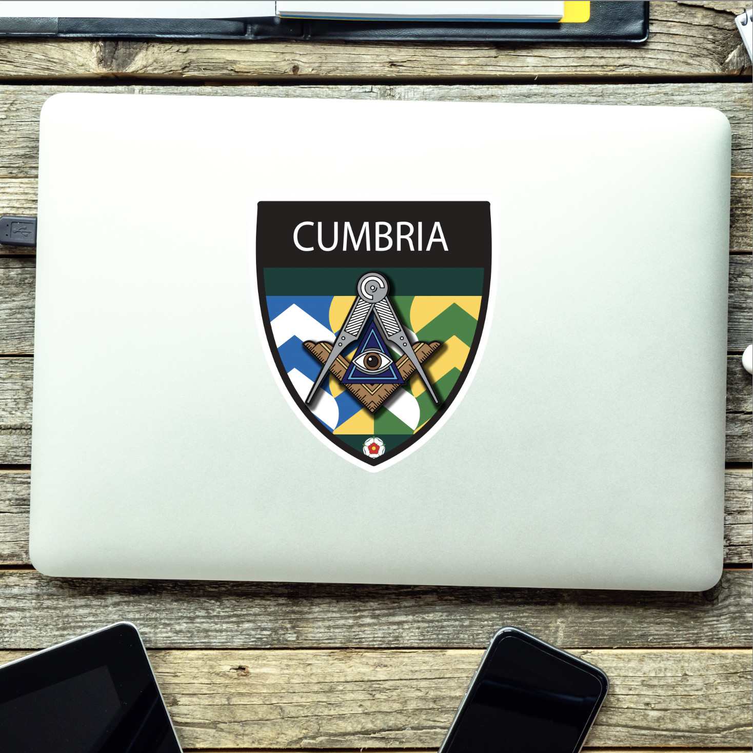 Cumbria Masonic Shield Sticker - Picture 2 of 4