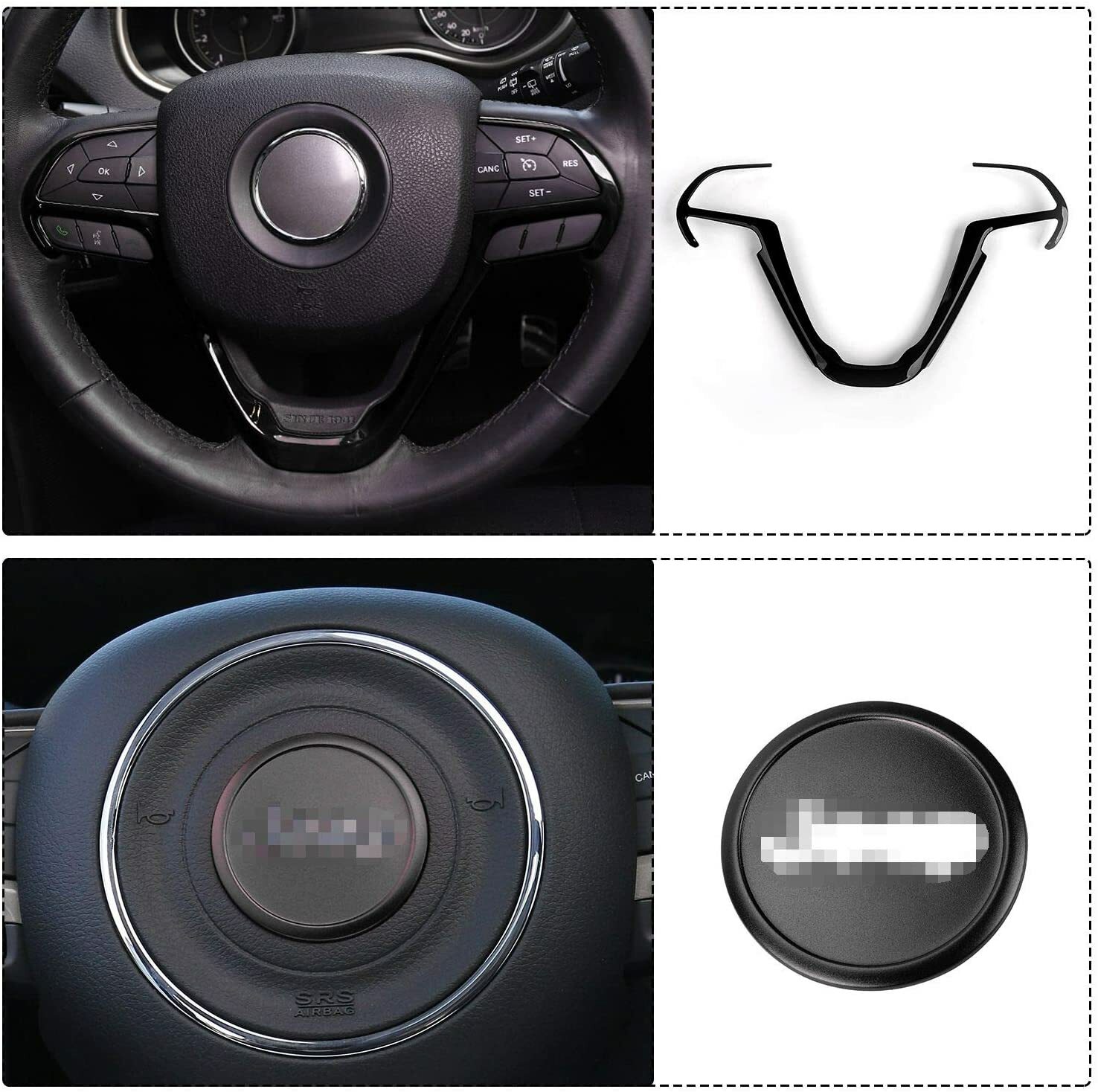 Steering Wheel Trim Cover for Jeep Grand Cherokee 2014+ & Jeep Cherokee